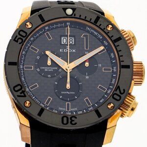 WATCH EDOX 10020 Chrono Offshore 1 black Gold Plated/rubber QZ